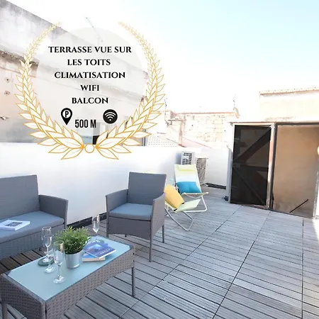 Duplex Liberte-grande Terrasse-clim-quartier Roquette * Arles